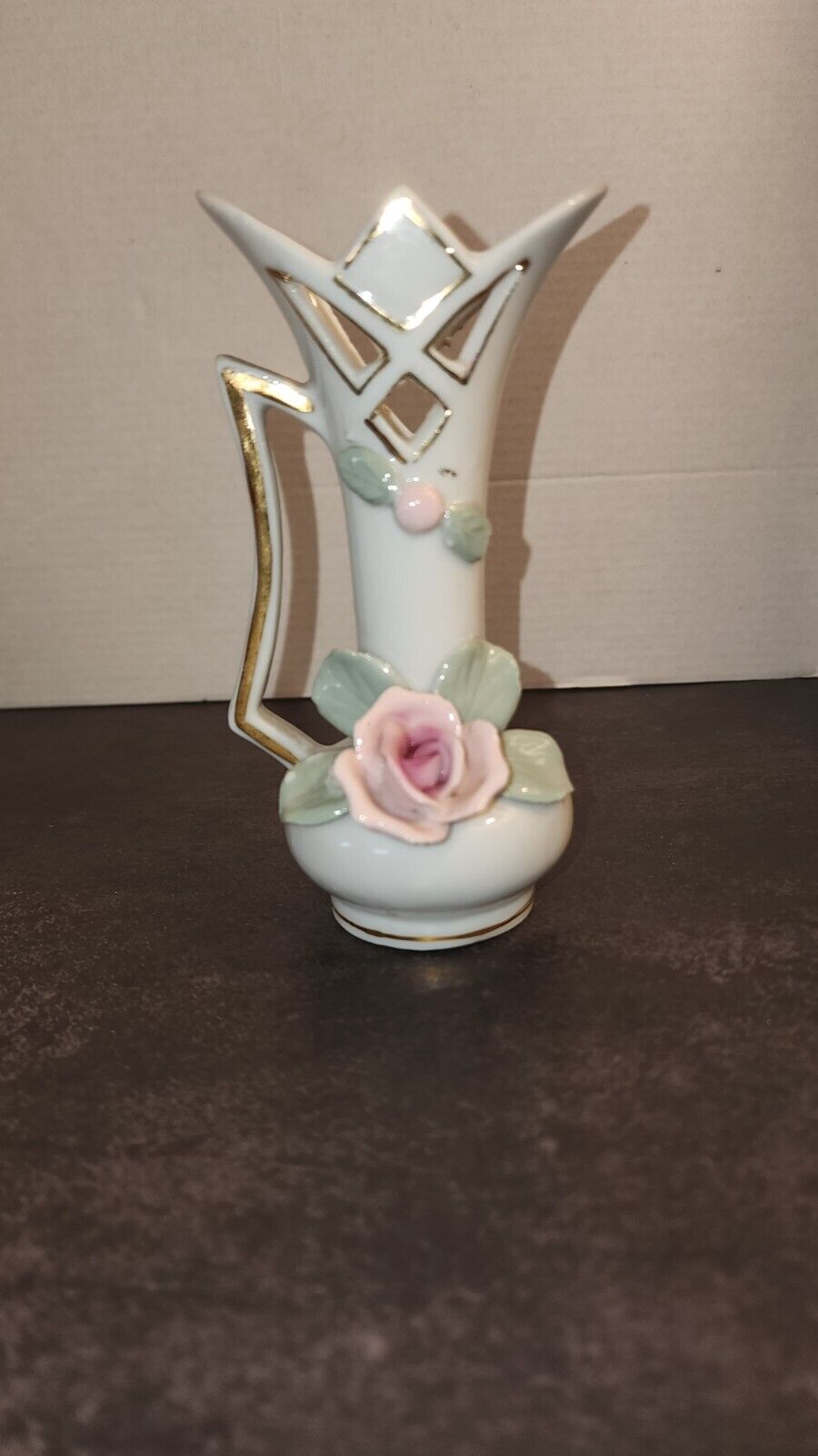 Vintage Bone China Vase Made In Thames Hand-Painted In Japan