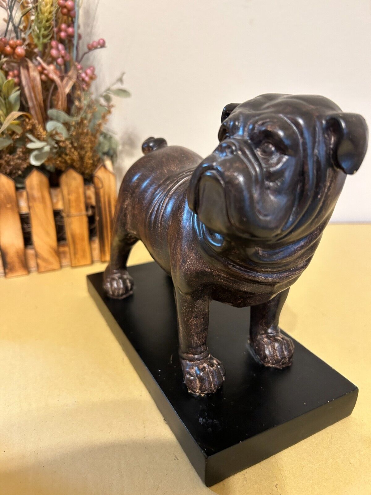 vintage Bulldog sculpture ceramic figurine 8'' home decor