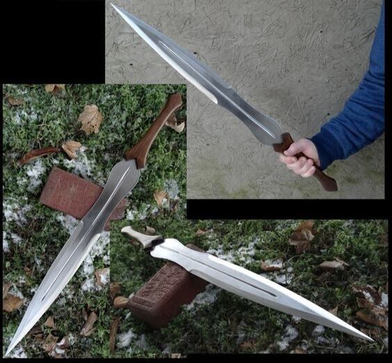 Awesome Custom Handmade 25 inches D2 Steel Hunting sword Camping Knife KJ00