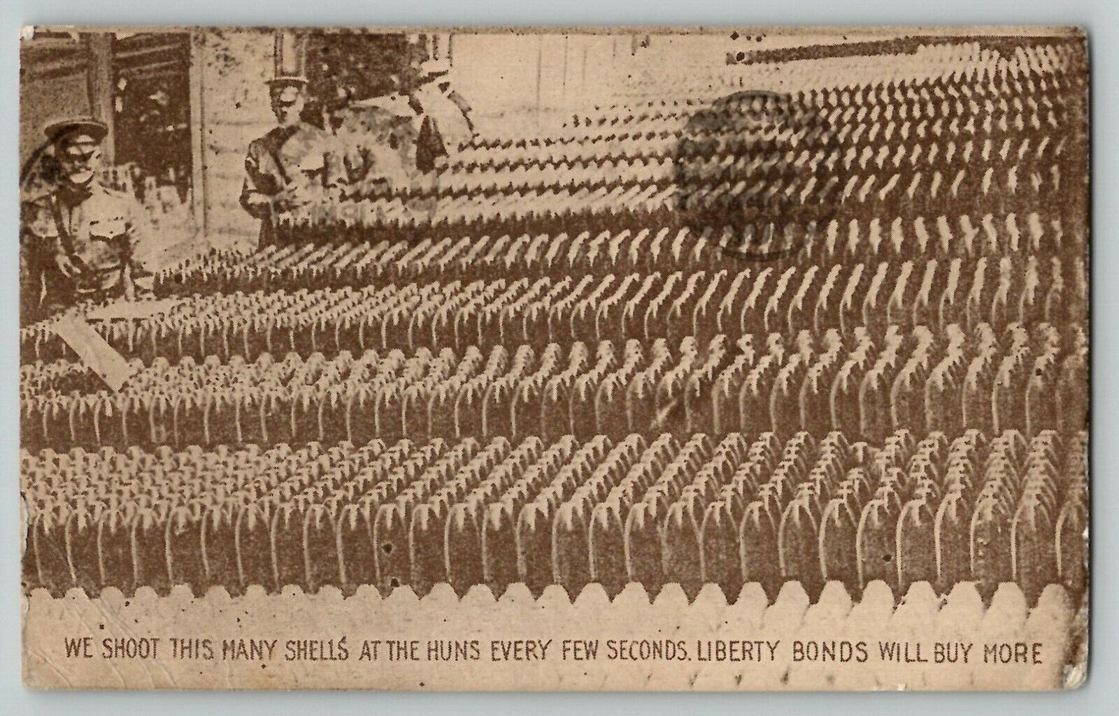 c 1910\'s Ammo WWI Liberty Bonds Soldiers Base Censor Stamp RARE Vintage Postcard