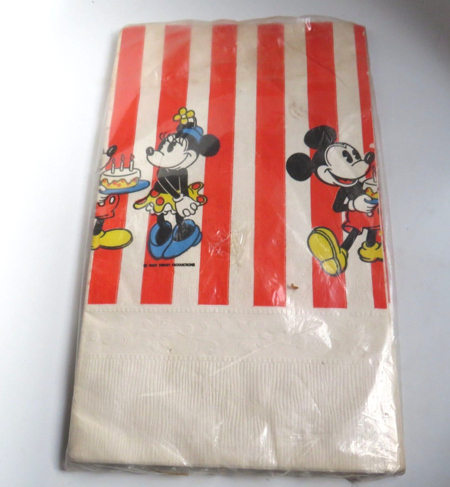 Vintage 1960S Mickey Mouse Disney Paper Table Cover Beach Products NEW OLD STOCK