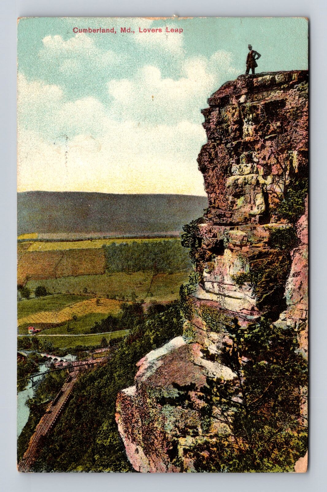 Cumberland MD-Maryland, Lovers Leap, Antique, Vintage c1909 Souvenir Postcard