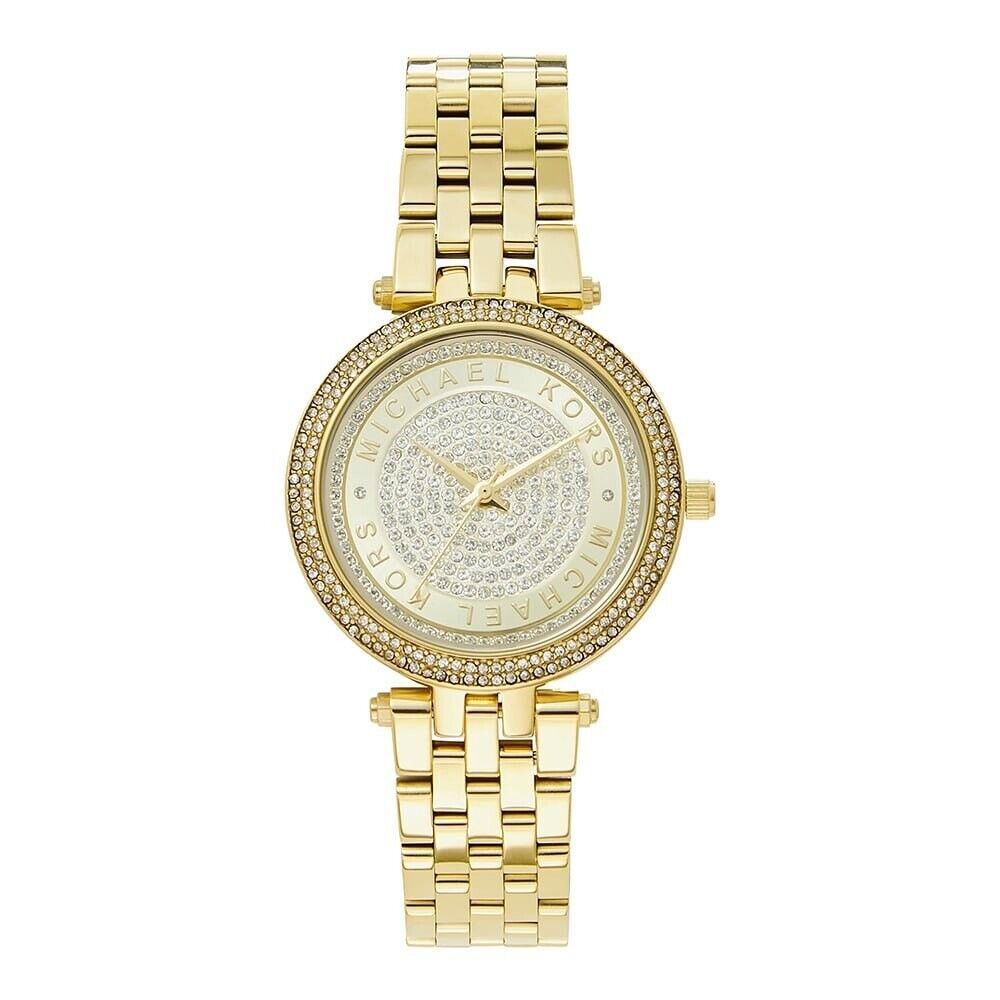 Michael Kors MK3445 Gold Tone Mini Darci Crystal Pave Dial Ladies Wrist Watch