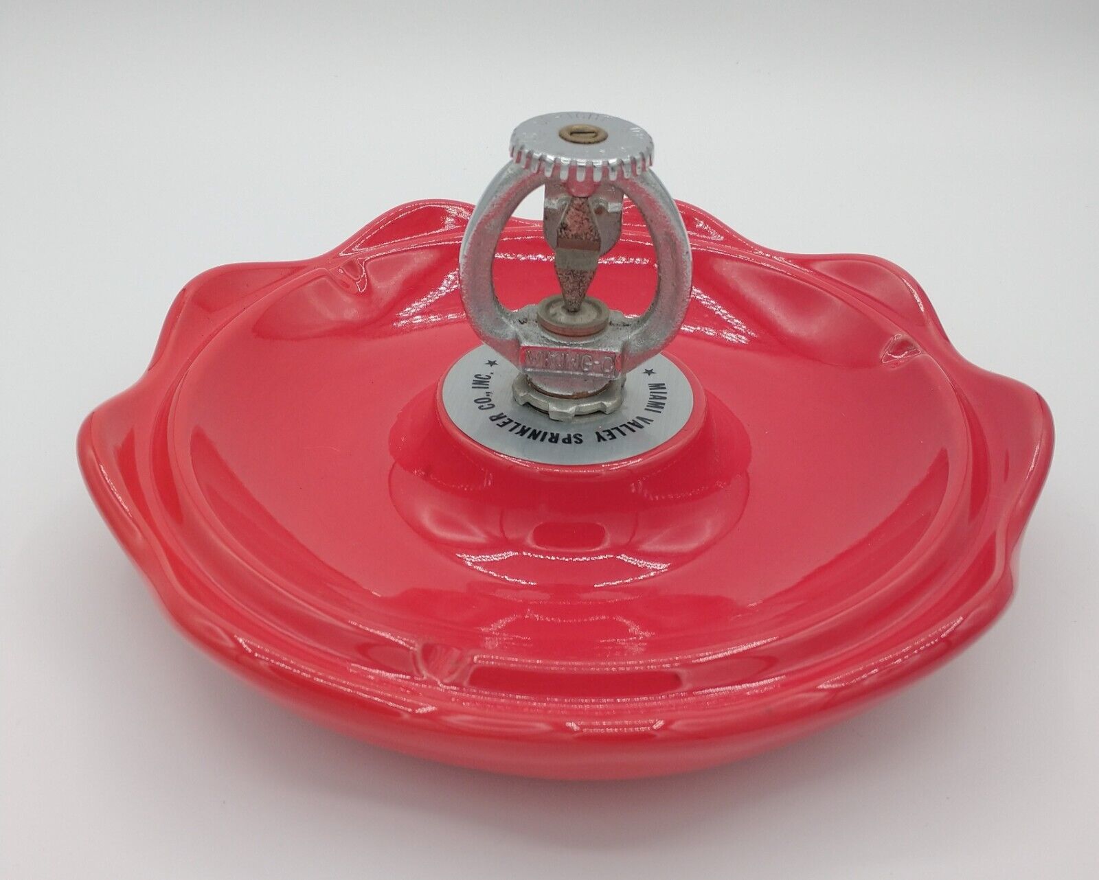 Vintage Miami Valley Sprinkler Co Extinguisher Sprinkler Head Ceramic Ashtray 8\