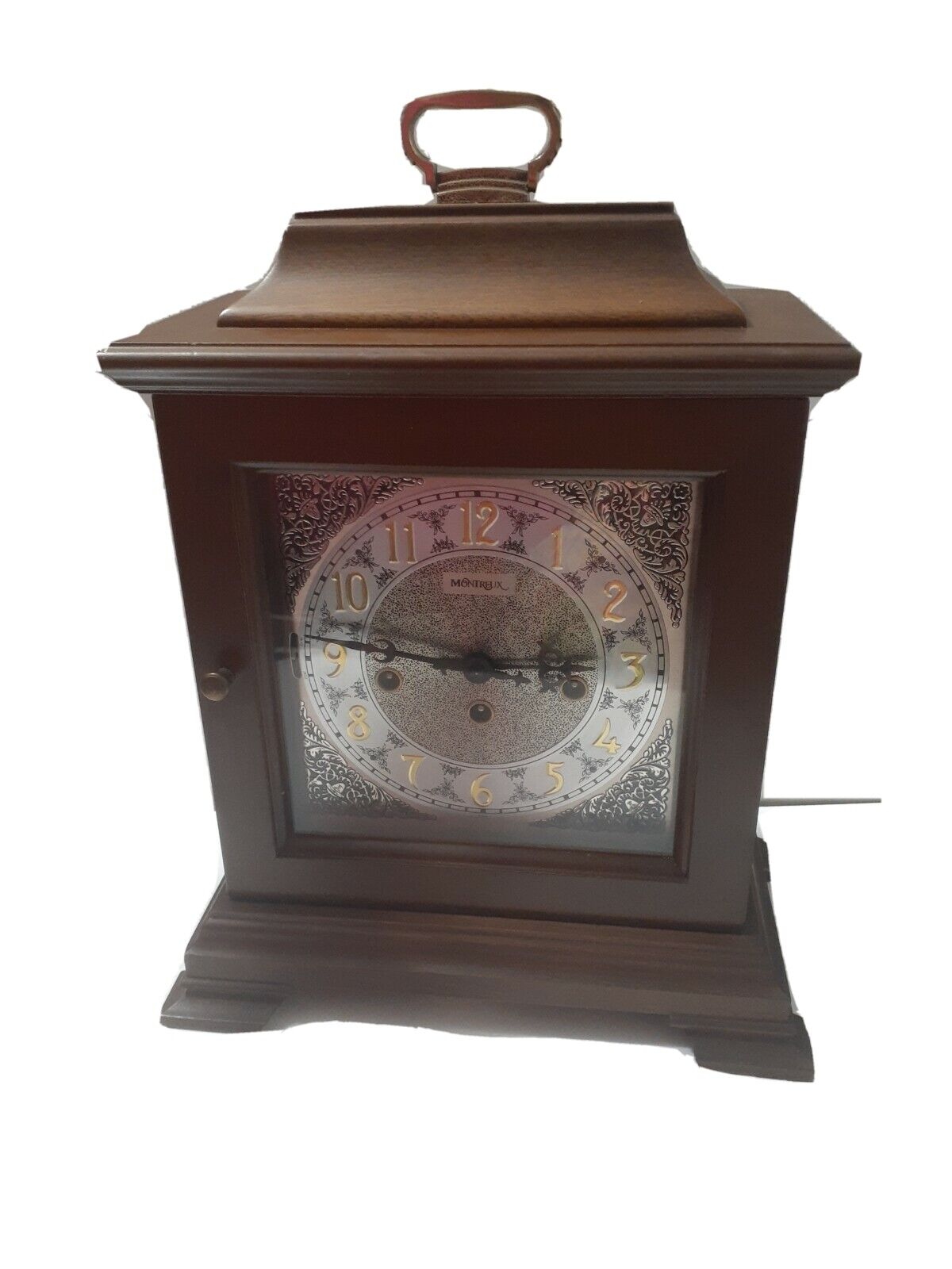 Franz Hermle German 2 Jewel Wind Up Mantle Clock 340 020A Working w-Key Montreux