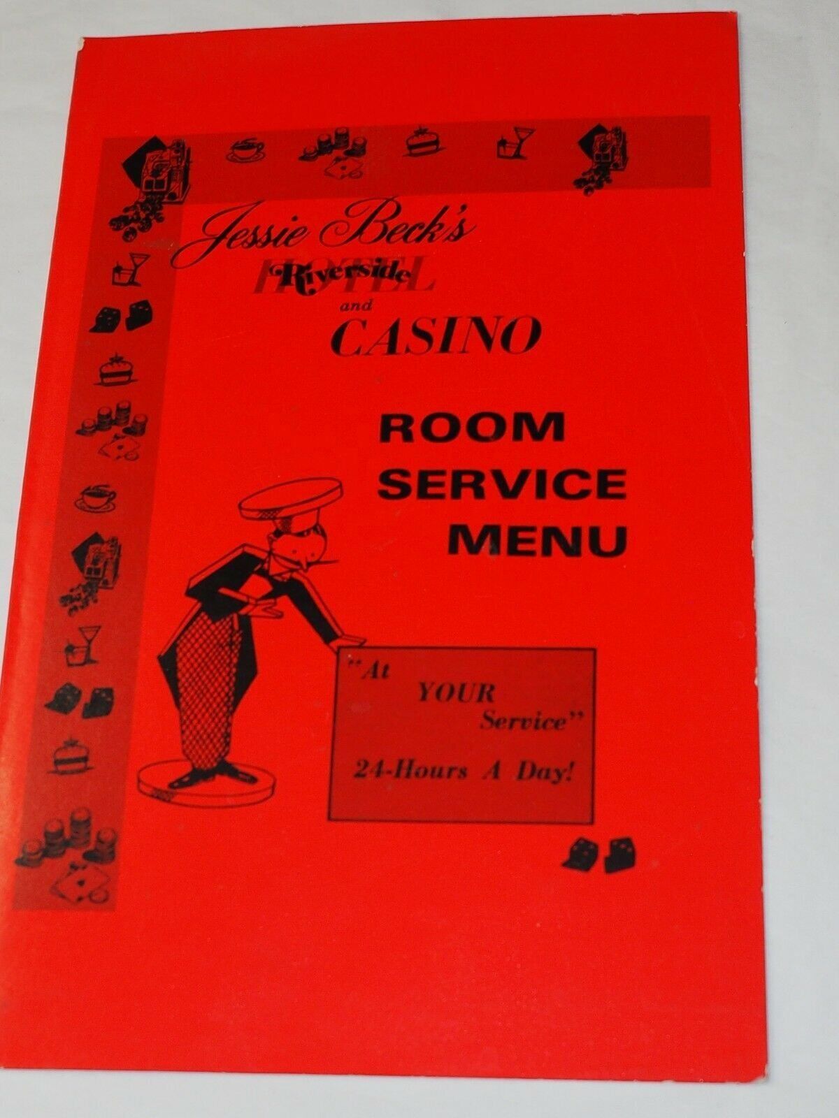 JESSIE BECK\'S Riverside Hotel and Casino ROOM SERVICE MENU Reno Nevada 1970\'s