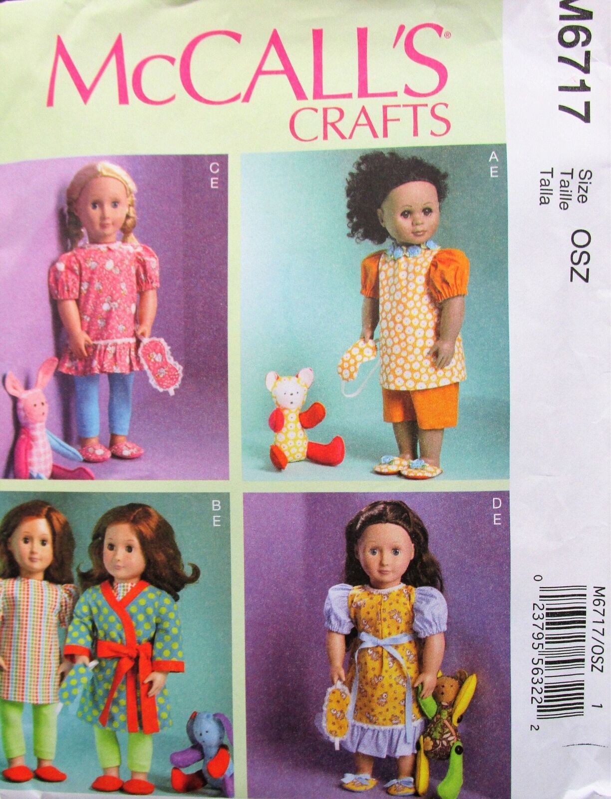 McCall\'s crafts Sewing Pattern M6717 18\