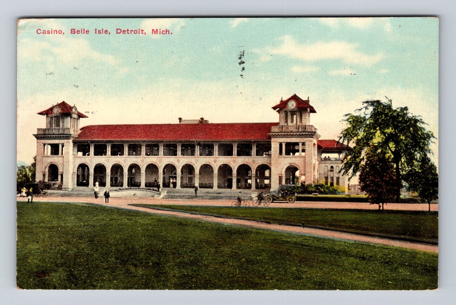 Detroit MI- Michigan, Casino, Belle Isle, Antique, Vintage c1910 Postcard
