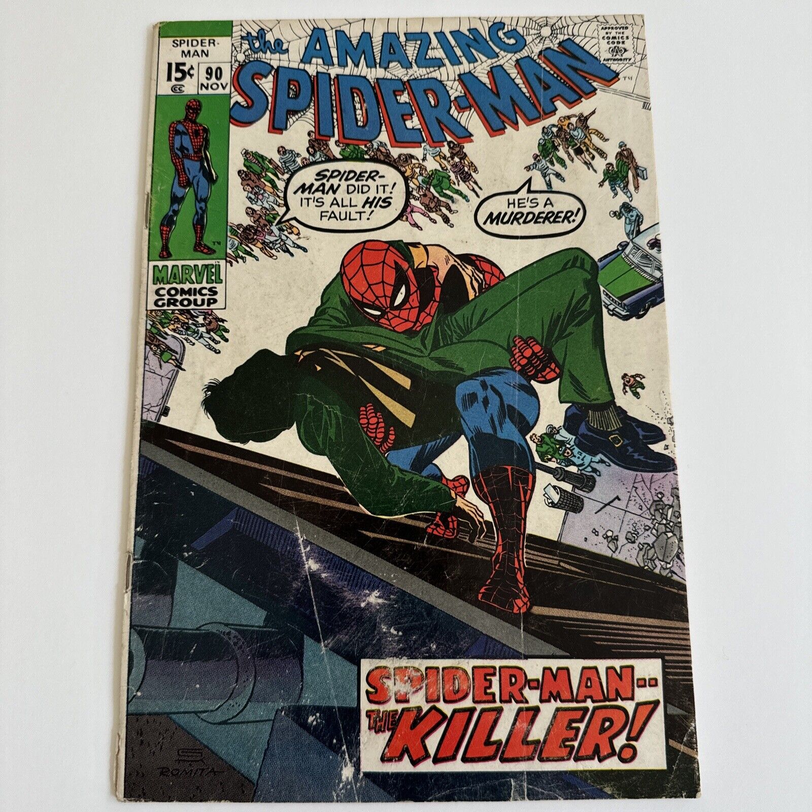 Amazing Spider-Man # 90 | Bronze Age Marvel Comics 1970 | Stan Lee & Romita VG+
