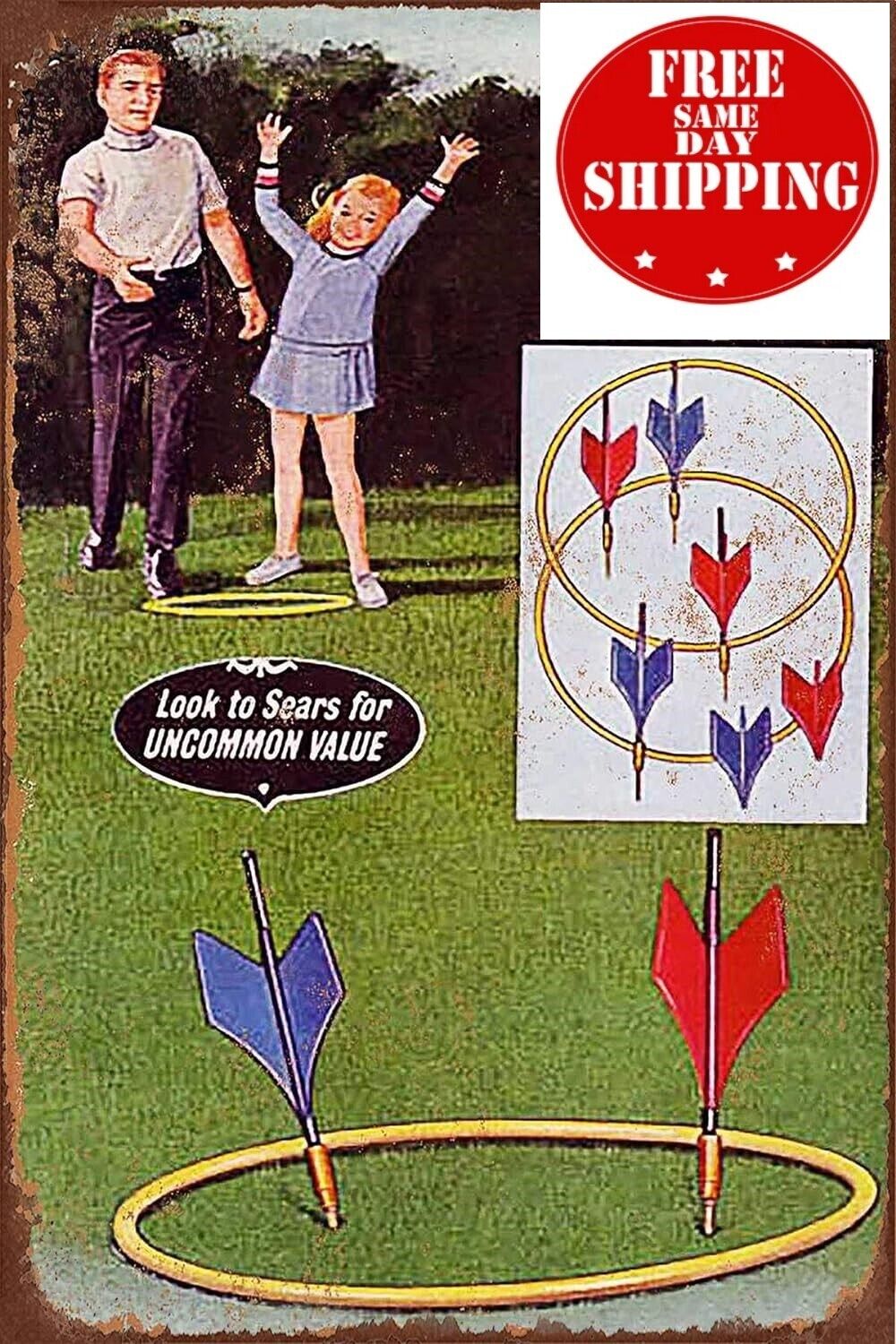 Vintage 1969 Jarts Lawn Darts Game 8x12\