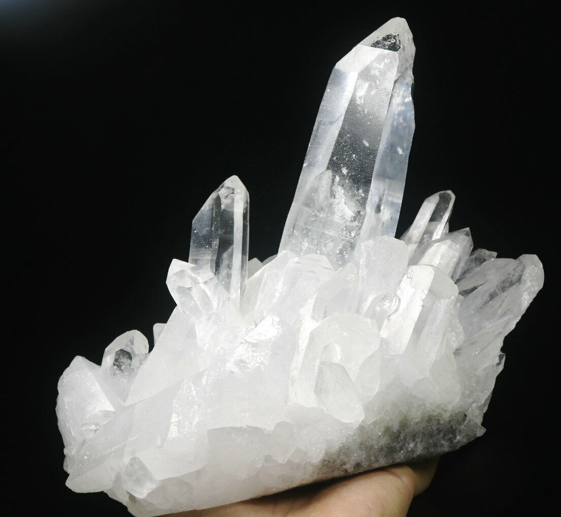 7.45 lb Natural White Clear Quartz Crystal Cluster Point Mineral Specimen