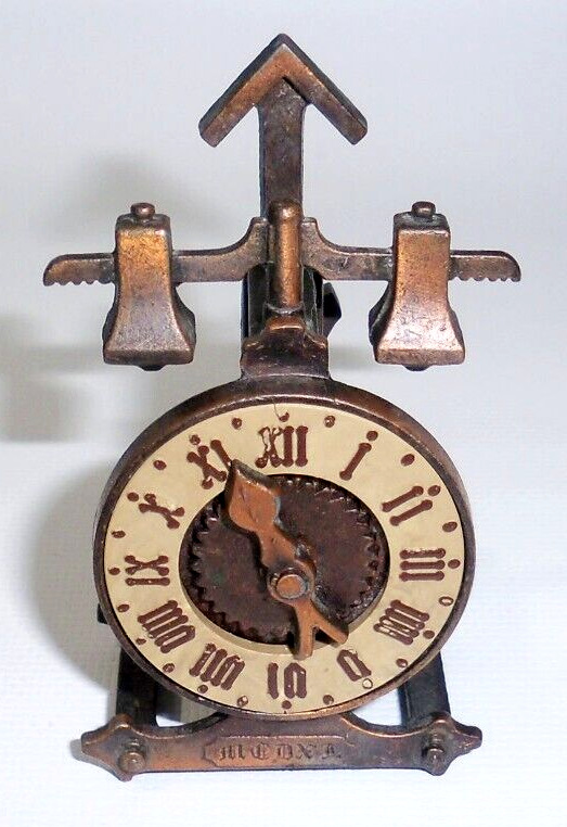 Vintage Playme Spain Diecast Pencil Sharpener Mini Steampunk Clock