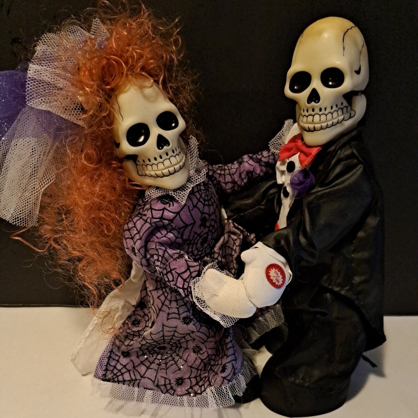 VTG Ghoul Newly Deads Bride & Groom Skeleton Animated Halloween I Got You Babe
