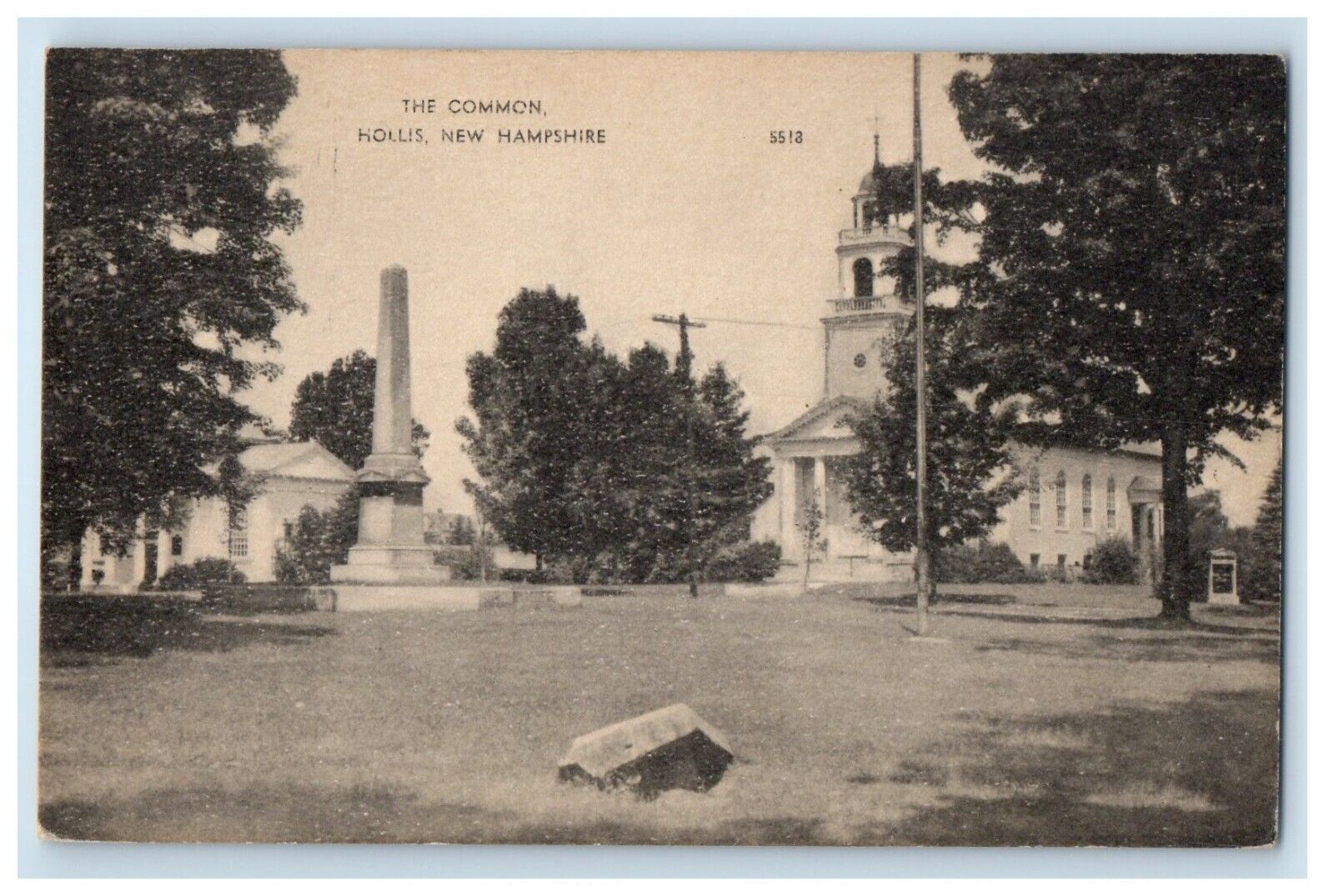 c1930's The Common Building View Hollis New Hampshire NH Vintage Postcard