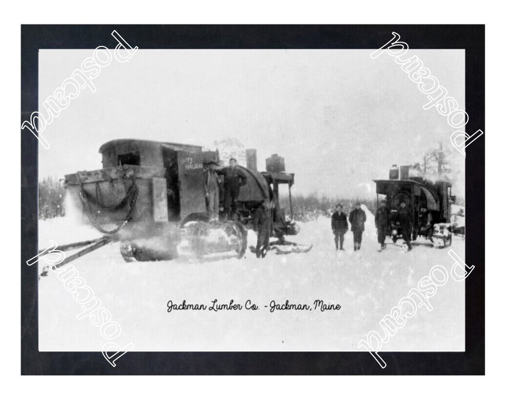 Historic Jackman Lumber Co. - Jackman, Maine Train Postcard