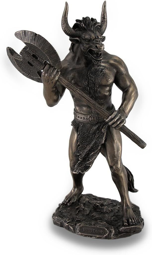 Veronese Design Bronze Finished Minotaur with Labrys Statue Metallic,bronze 