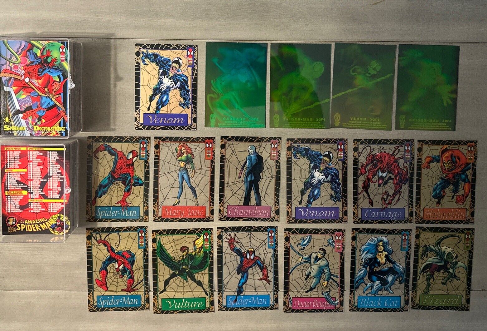 1994 Marvel Spider-Man Inagural Edition Card Set With Sub-Sets NMT