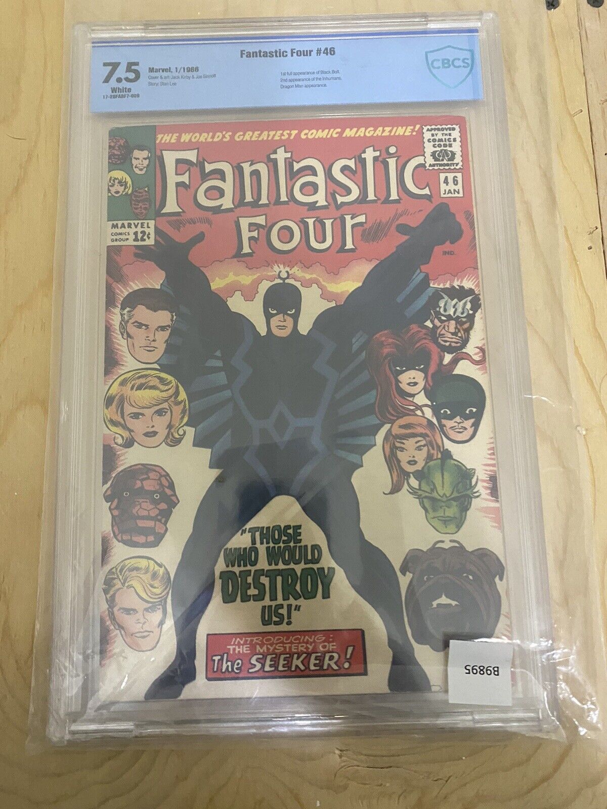 Fantastic Four 46 7.5  🔑 Marvel Comic, First Appearance Black Bolt White Pages