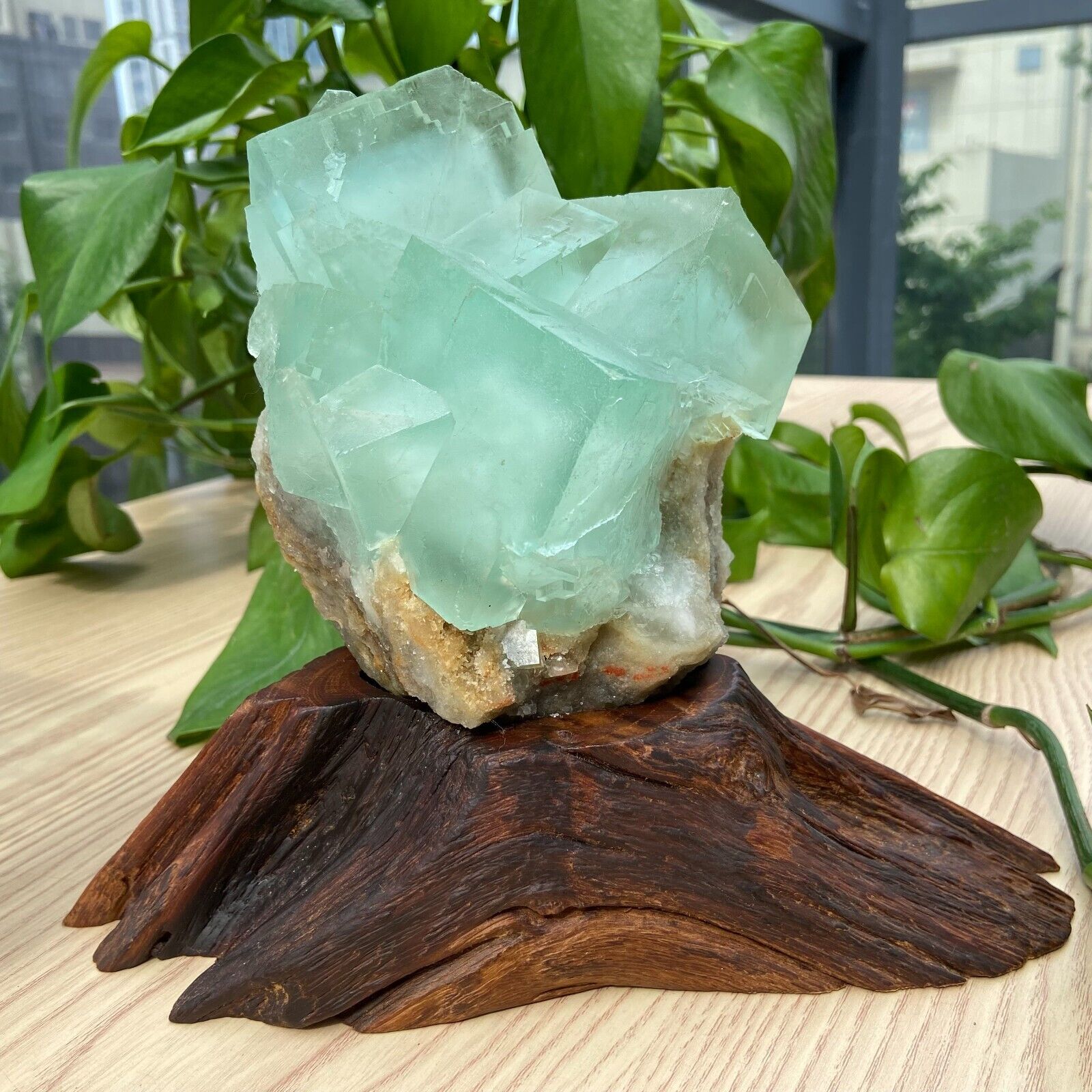 4.92LB Natural Beautiful Green Fluorite Quartz Crystal Specimen Reiki Healing