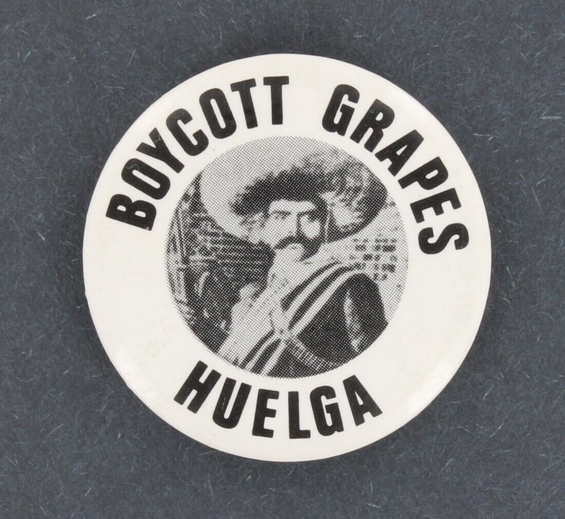 Emiliano Zapata 1968 Chicano Civil Rights Caesar Chavez Original UFW Pin P240