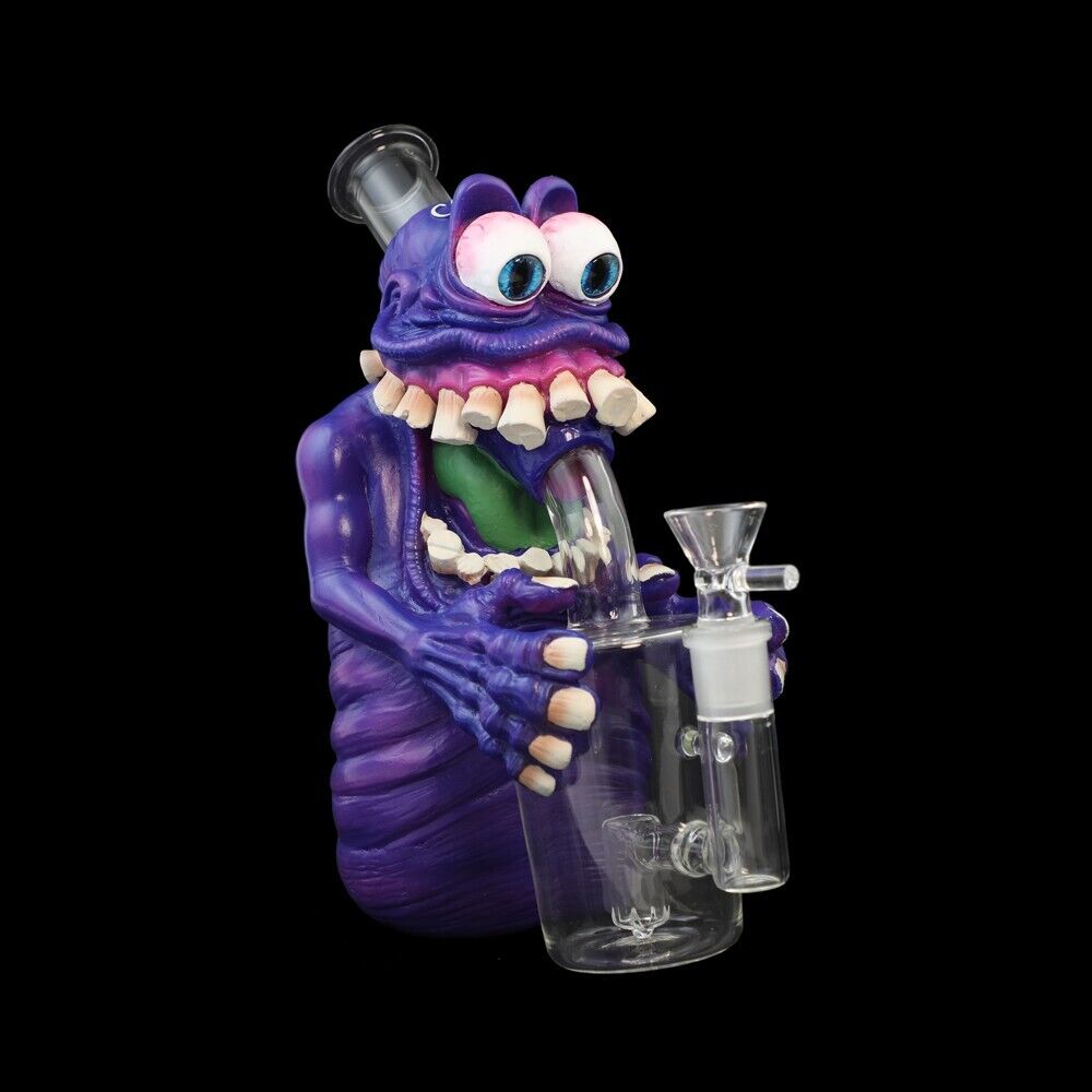 New Purple Monster Bong Thick Silicone Bong Collectible Tobacco Smoking PipeBowl