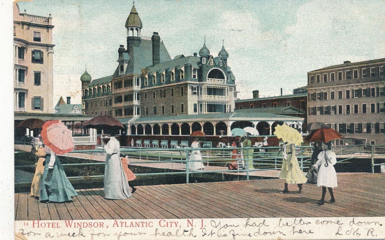 ATLANTIC CITY NJ - Hotel Windsor Postcard - udb - 1907