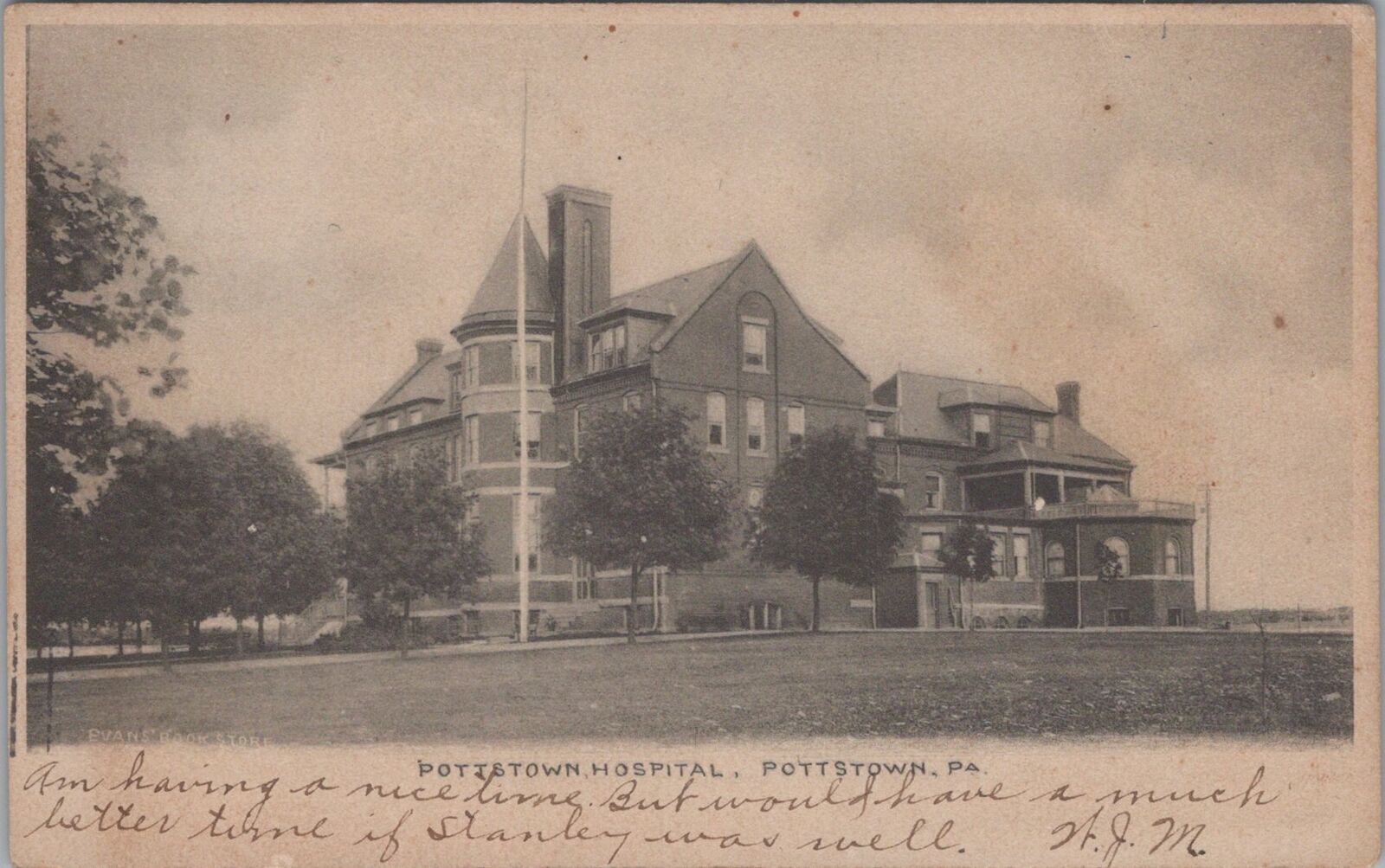 Postcard Hospital Pottstown PA #2 1908