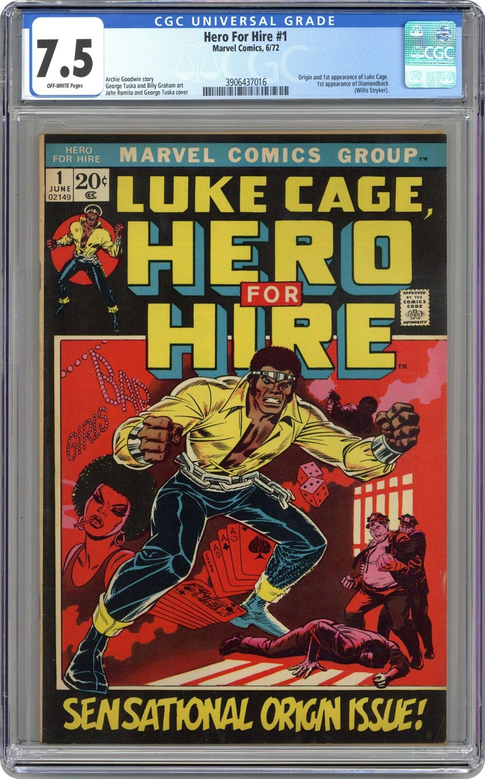 Power Man and Iron Fist Luke Cage #1 CGC 7.5 1972 3906437016