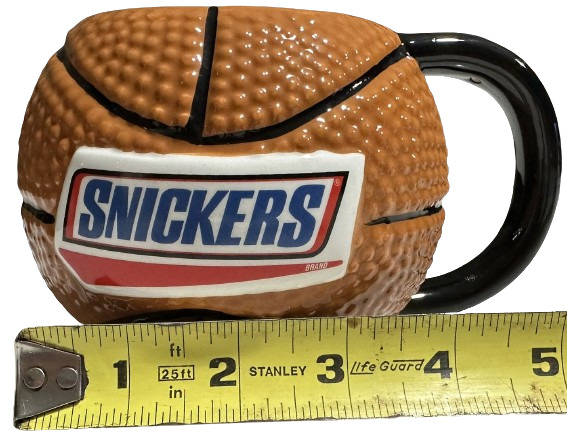 NWT Snickers Candy Bar Basketball Mug Galerie Embossed Textured Coffee Cup Mug