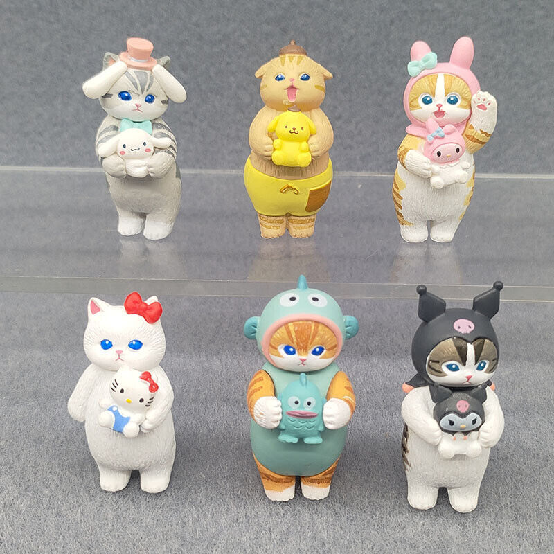 Sanrio Mofusand Figure Toys Hello Kitty Cinnamoroll Mini Model Toy Cake Decor