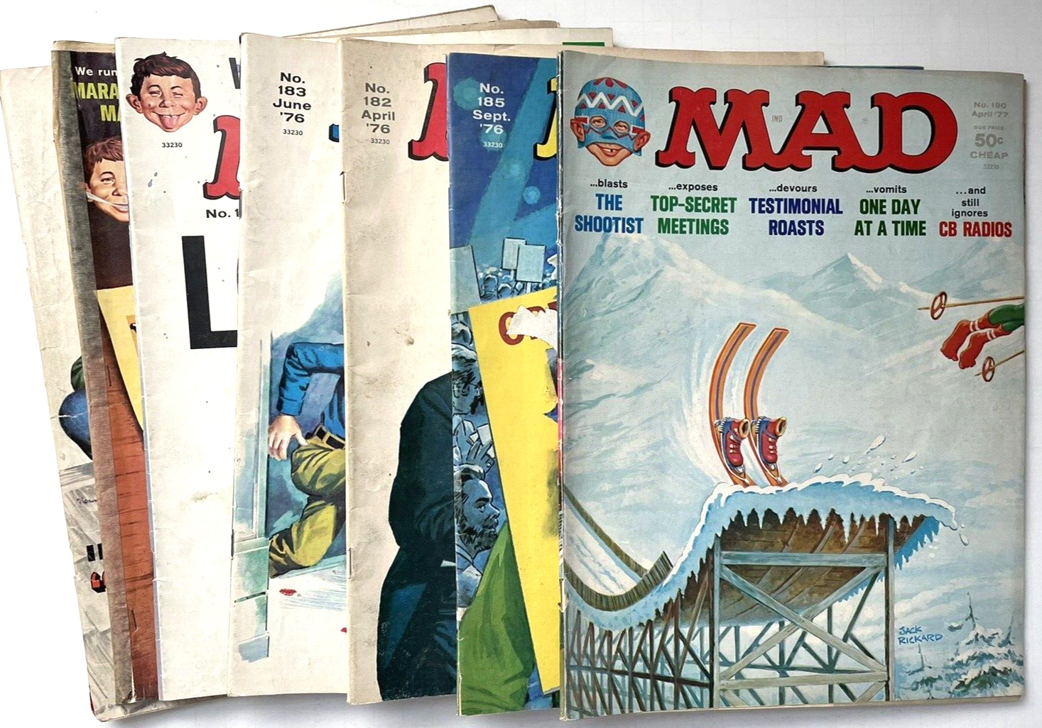 Lot of 7 Mad Magazines from 70's. #156, #179, #182, #183, #185, #190, #191