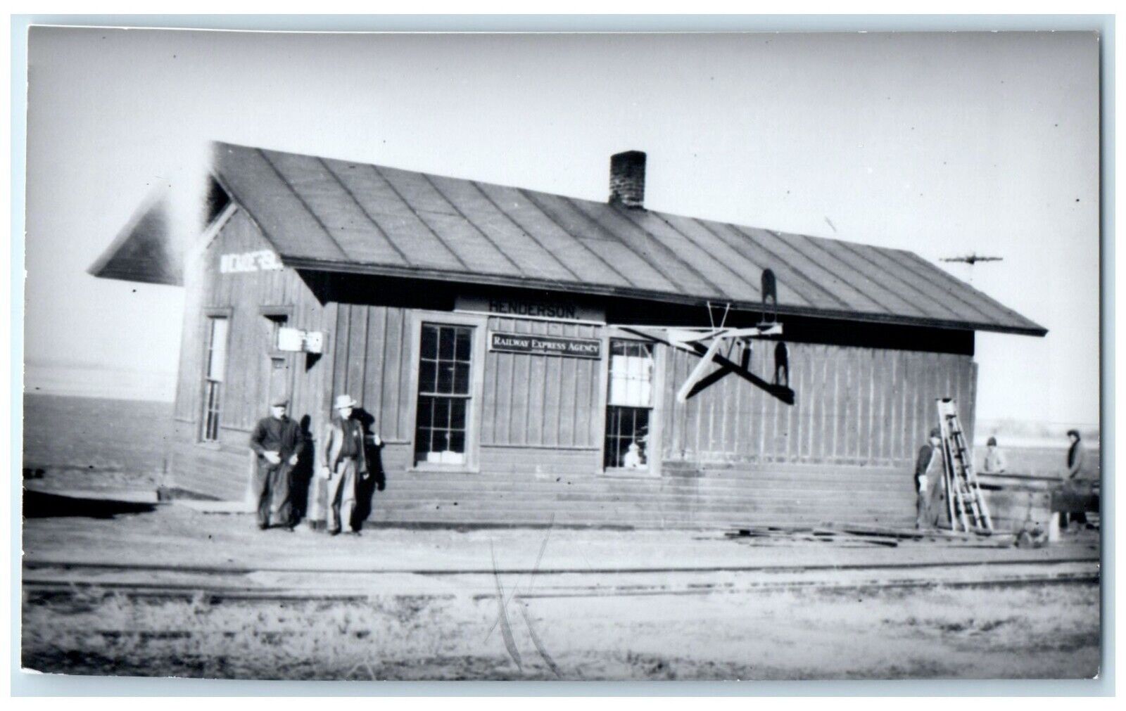 c1960's Henderson Iowa Railroad Vintage Train Depot Station RPPC Photo Postcard