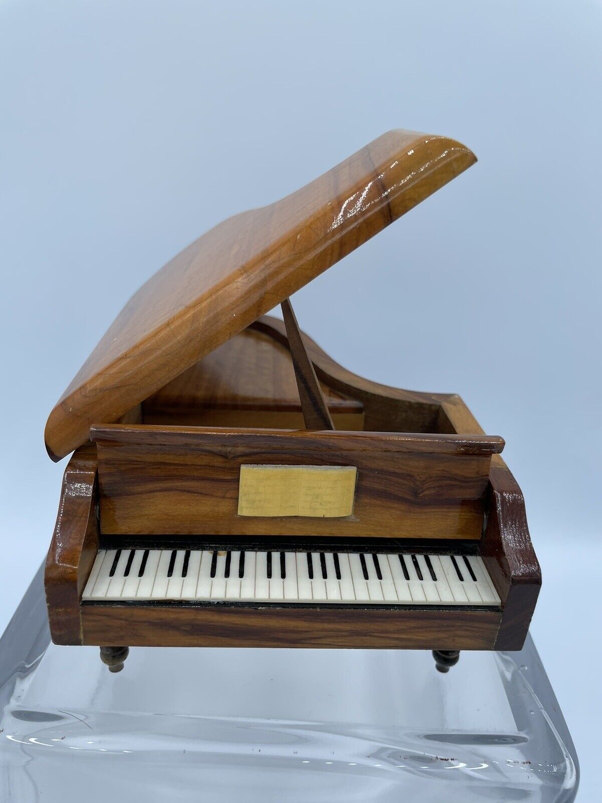 Vintage Reuge Exotic Hardwood Grand Piano Music Box Made In Switzerland