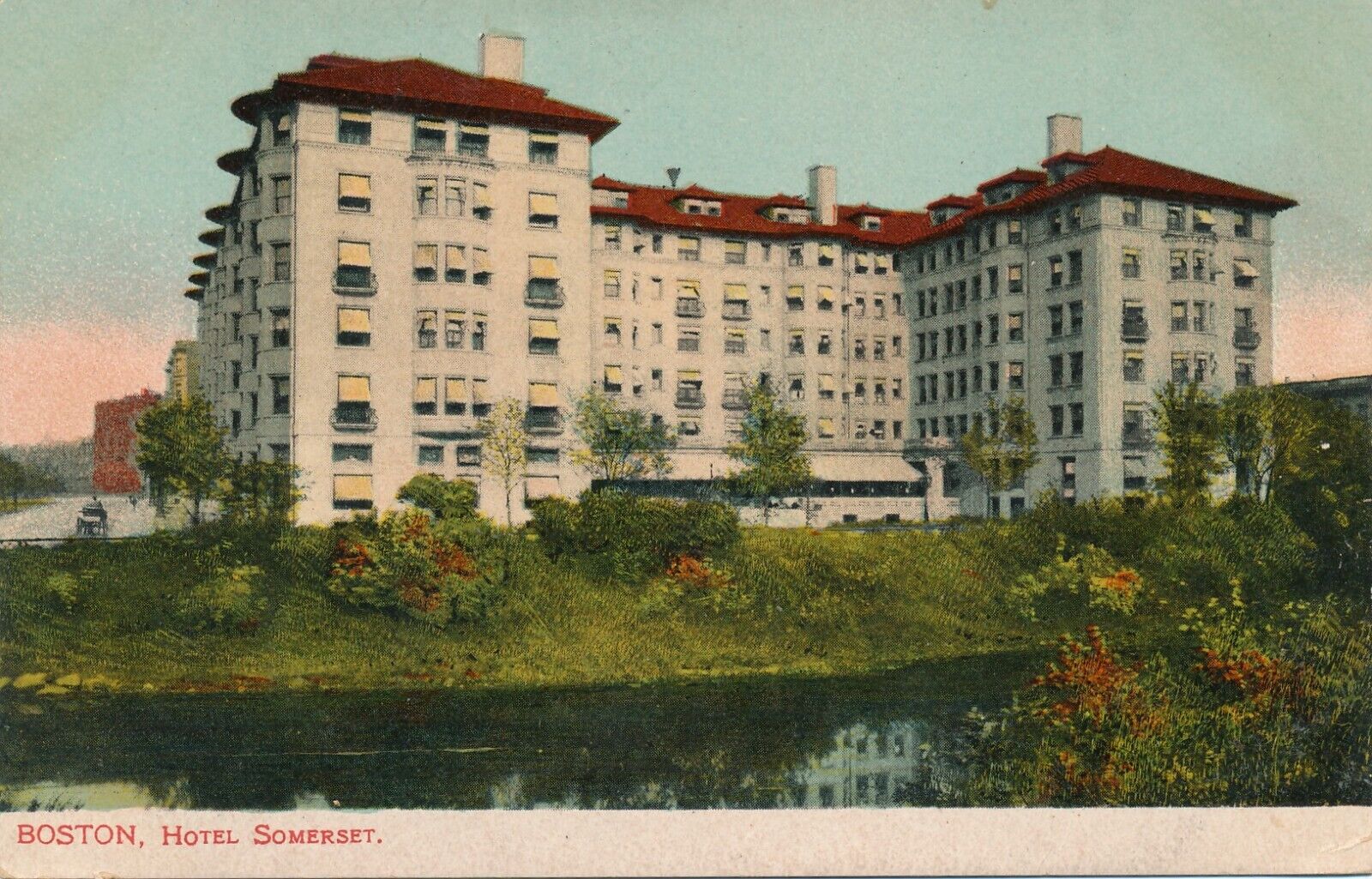 Hotel Somerset in Boston, MA antique German postcard unposted