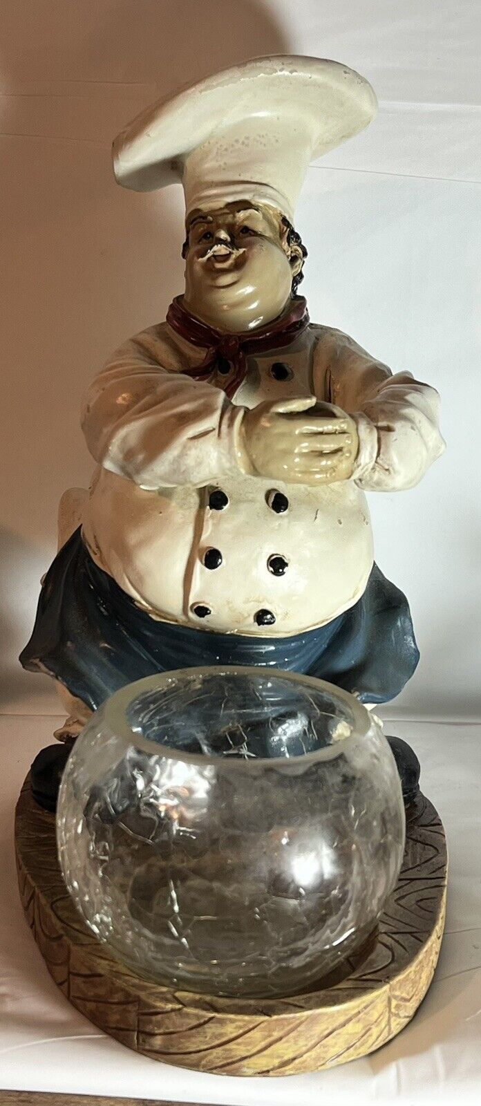 Vintage Chef Figure. Candle Holder. Chubby Chef. Kitchen Decor