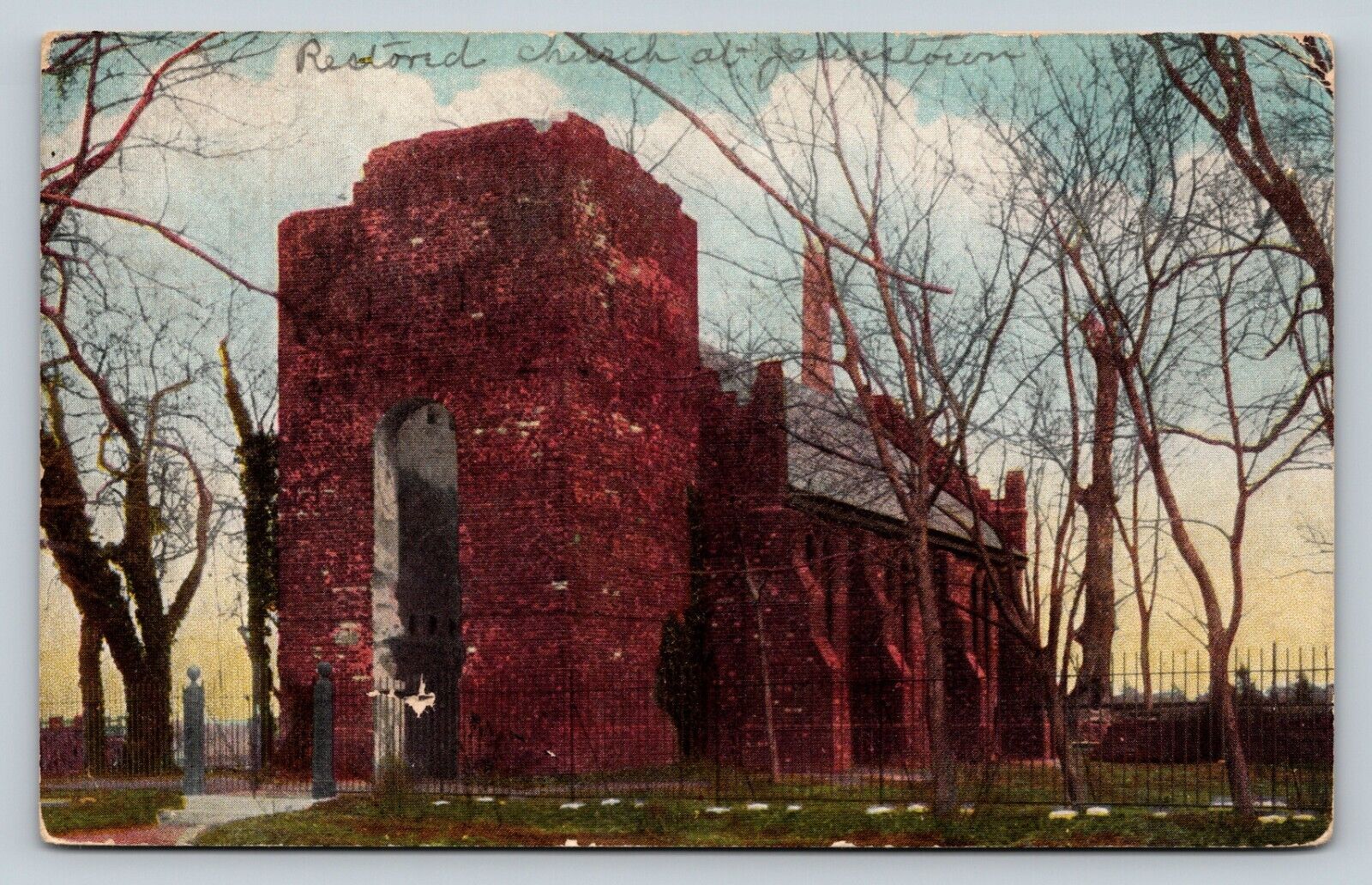 c1913 Memorial Church In Jamestown Virginia ANTIQUE Postcard