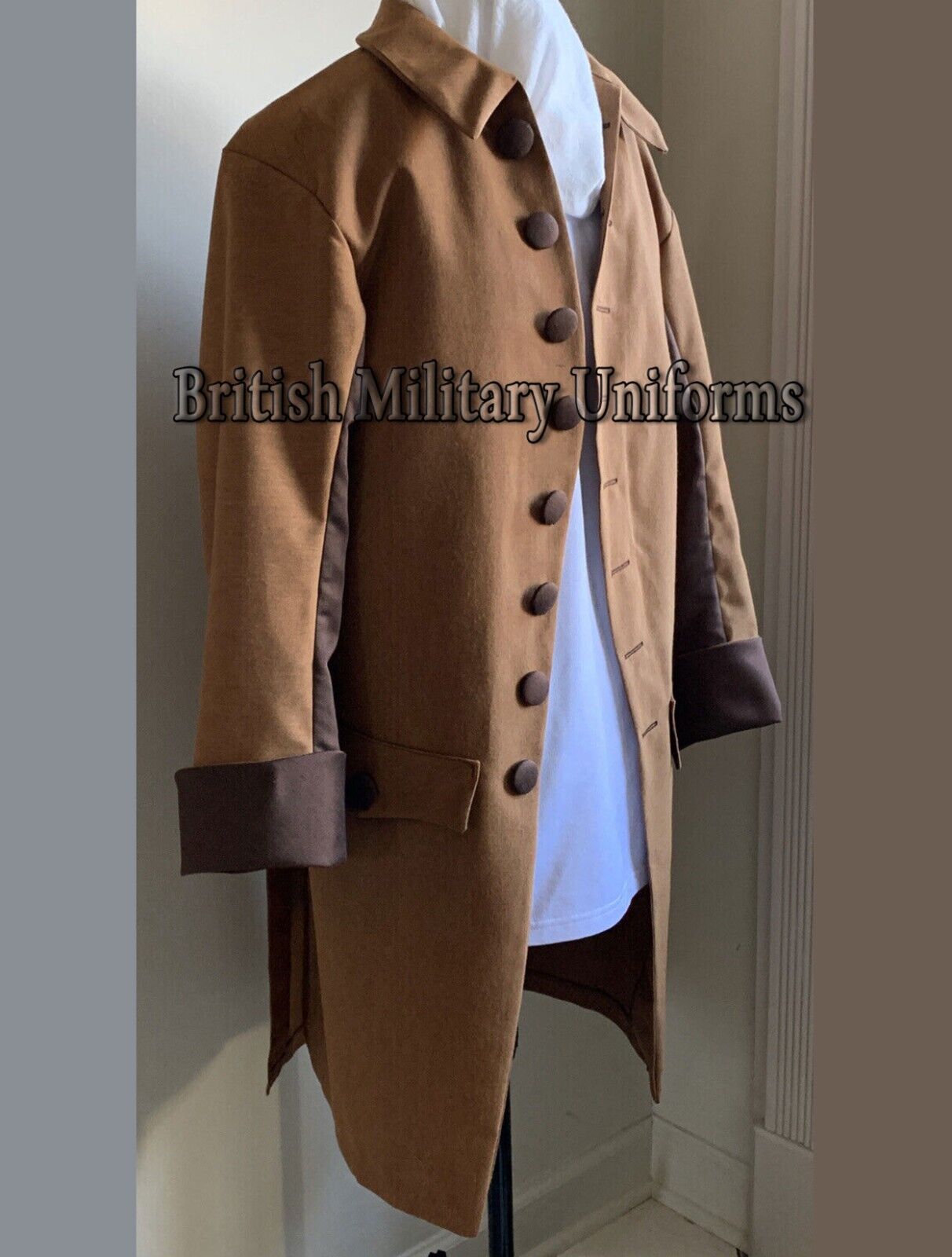 New Colonial  Brown Coat | 1776th Revolution War Wool Men Coat Fatima Industries