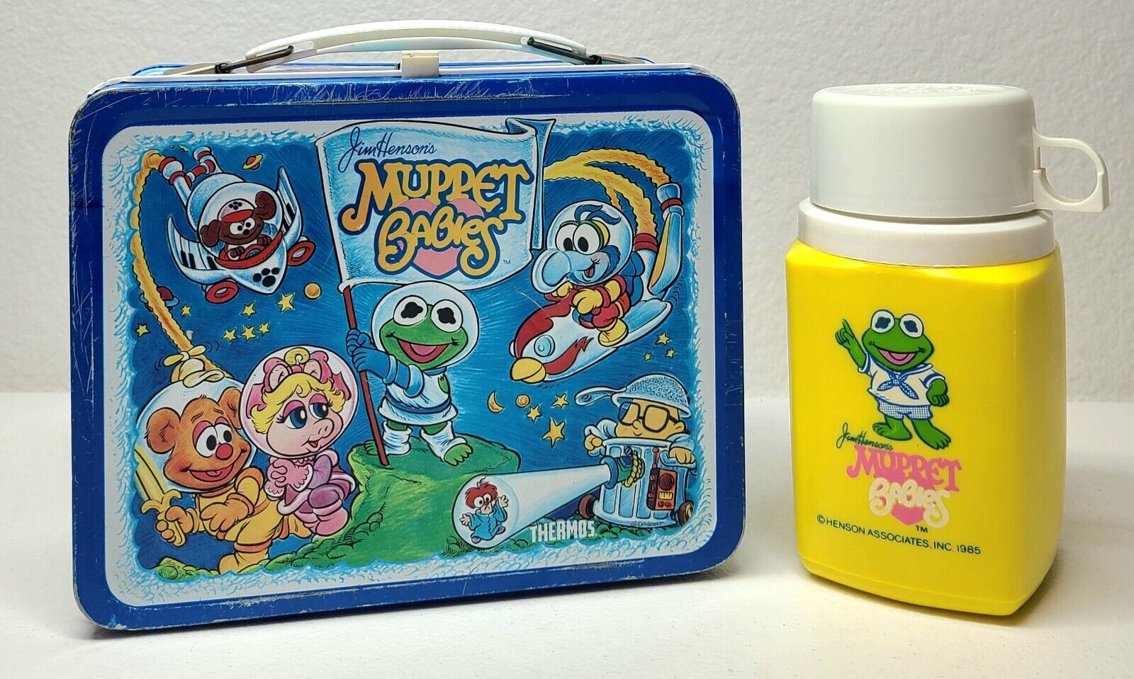 Vintage 1985 Jim Henson's Muppet Babies Metal Lunchbox & Thermos by Aladdin