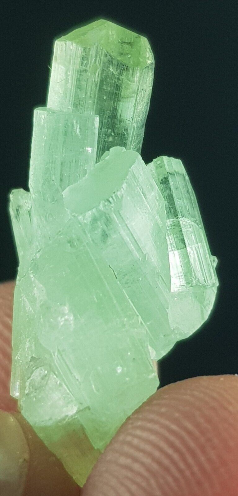 10 Ct Natural Terminated Green Color Tourmaline crystal Bunch From  Afghanistan