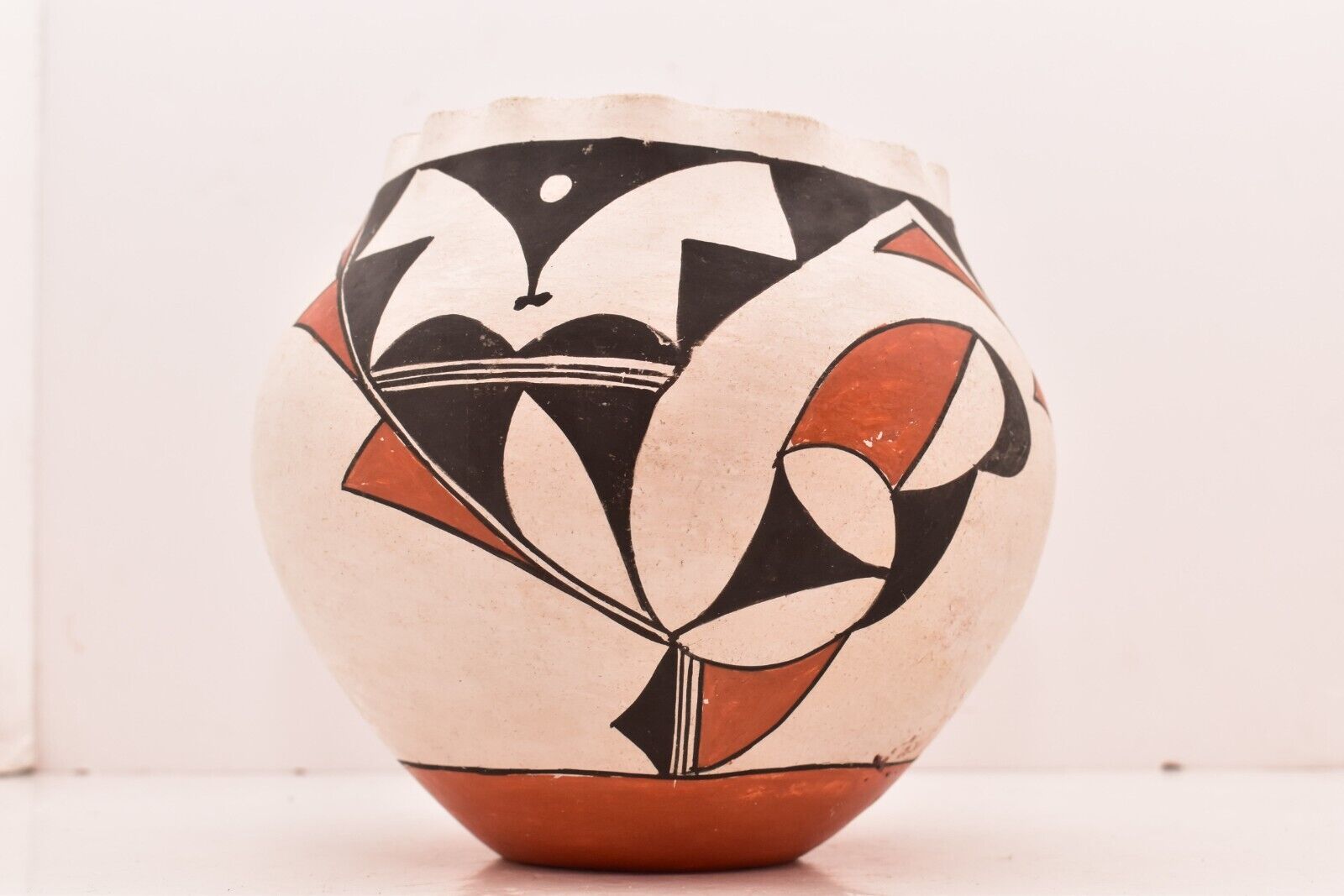 VINTAGE Acoma Pueblo Native American Pot ATQ Vase Indian Pottery Polychrome