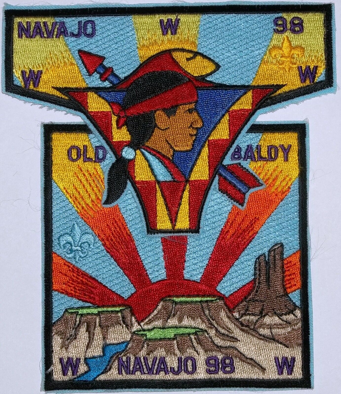 MERGED OA NAVAJO LODGE 98 BSA OLD BALDY COUNCIL CALIFORNIA FLAP 2-PATCH INDIAN