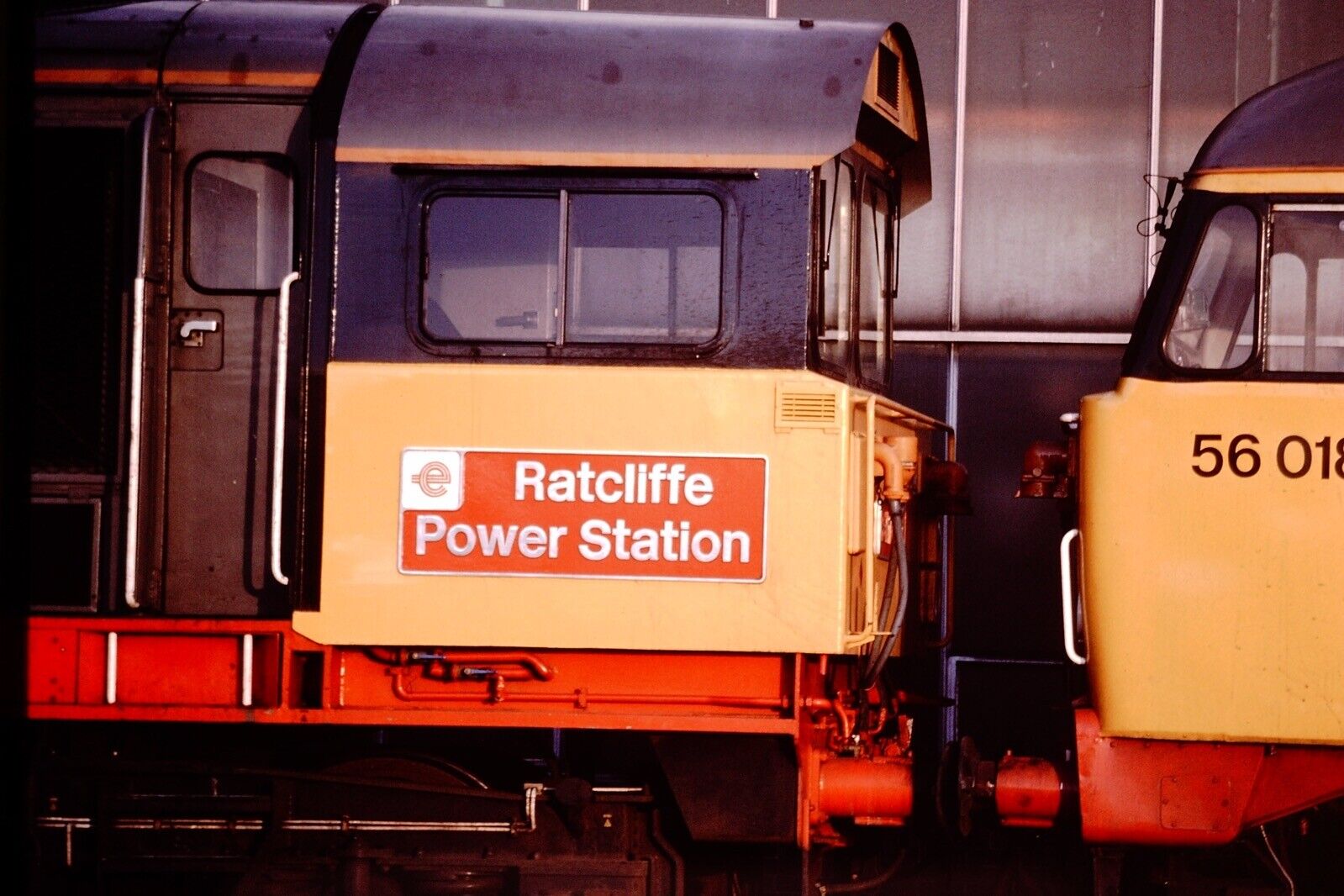 c1980s British Rail BR Diesel Electric Loco Ratcliffe Power Railway Slide 559