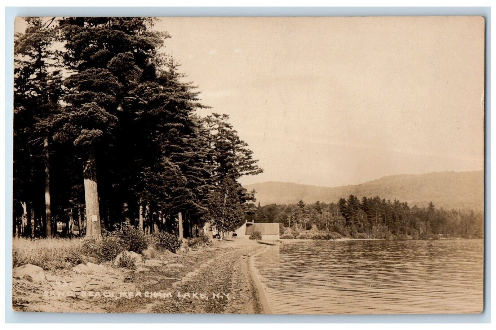 c1910's Band Beach Meacham Lake New York NY RPPC Photo Unposted Antique Postcard