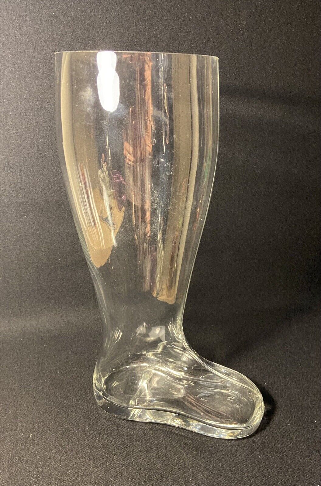 Super Large Vtg Clear Glass Boot Shaped Container Great Condition 13”T Germany