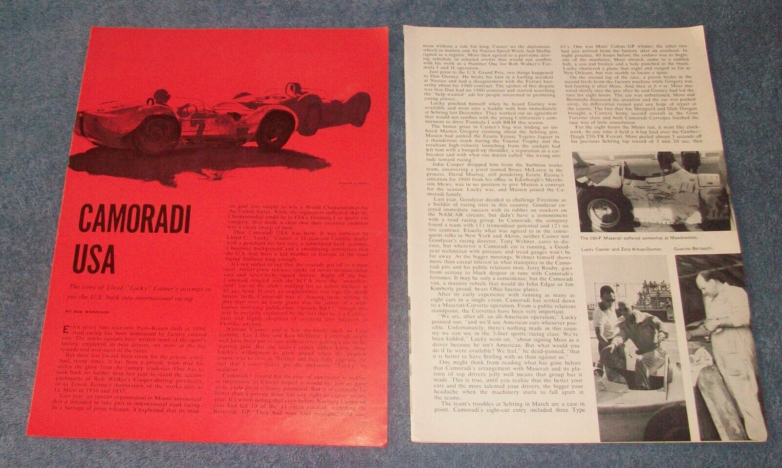 1960 Camoradi USA Racing Team Vintage Profile Article Lucky Casner