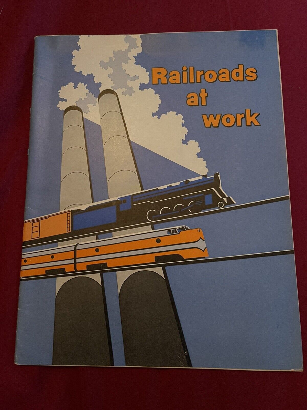 VTG RAILROADS AT WORK 1953 45 Pgs American Railroads In Action Picture Book USA