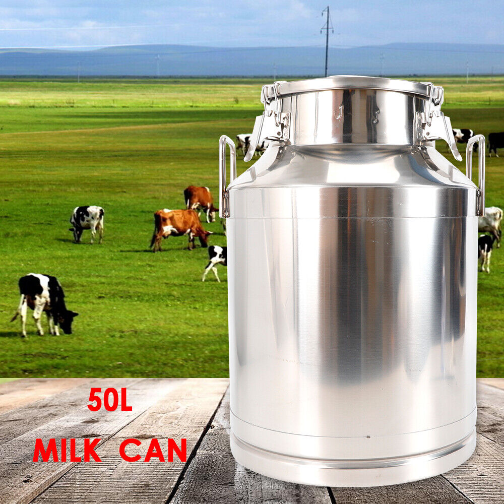 50 L Stainless Steel Milk Can Wine Pail Milk Pot Barrel Canister Liquid Storage