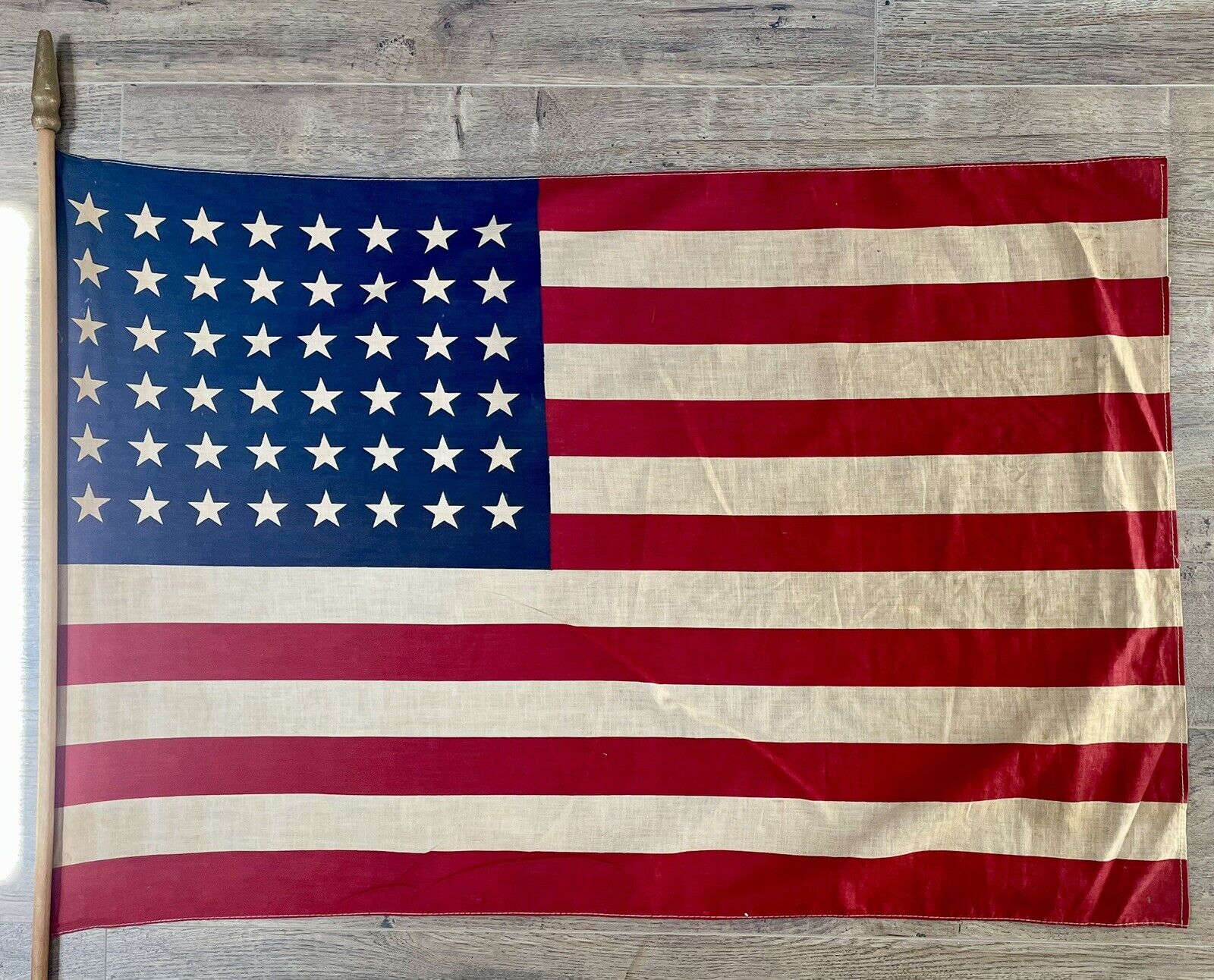 Vintage 1912-1959 USA 48 Star American Flag 33”x 22”