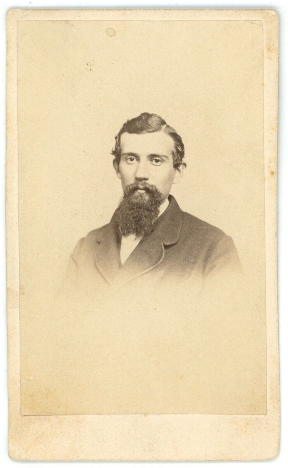 CIRCA 1870'S CDV Featuring Handsome Rugged Man With Goatee Beard Wearing Suit