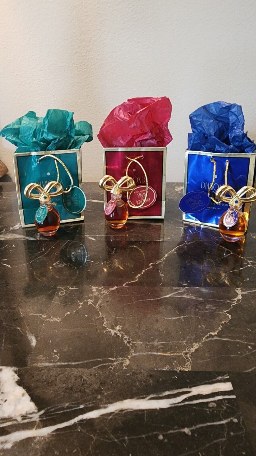 #3 Elizabeth Taylar White Diamonds Vintage 90's Perfume Set and Bags  $25.00